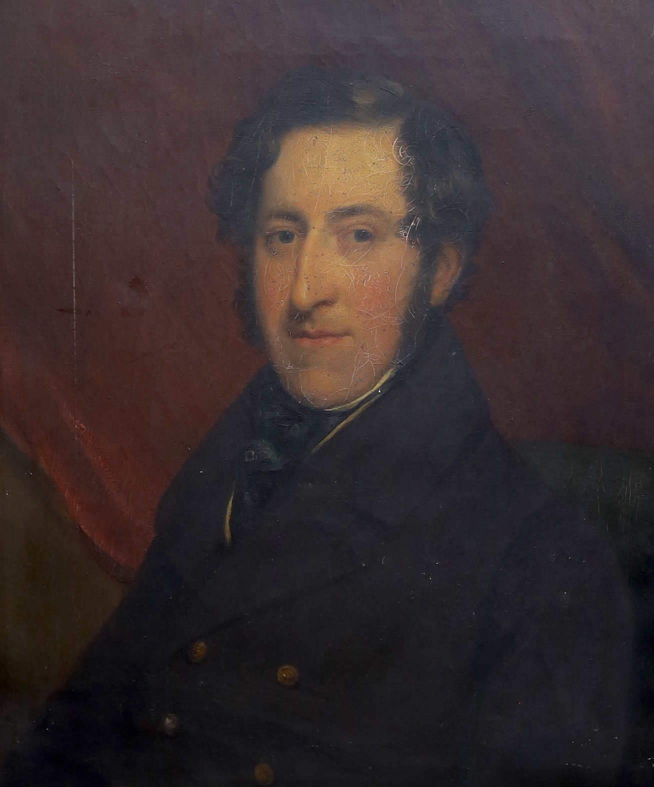 Mid 19th century English School, oil on canvas, Half length portrait of a gentleman, 71 x 62cm